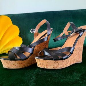 Black Strappy Wedges